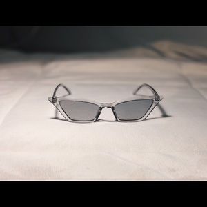 Gray transparent cat eye sunglasses